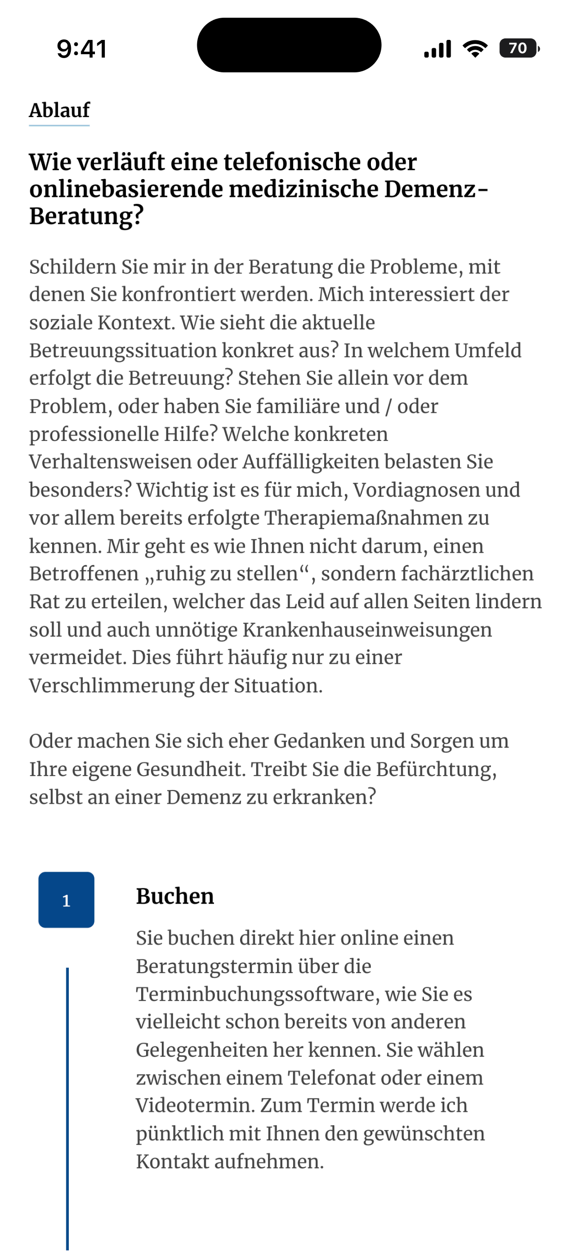 Scrennshot von der Handyansicht der Website von Armin Heils